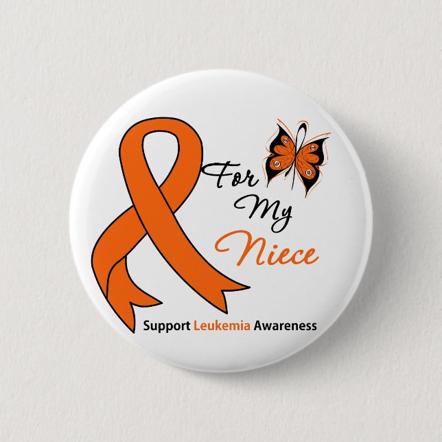 Badge Rond 5 Cm Leucémie - Pour Ma Nièce (Devant)