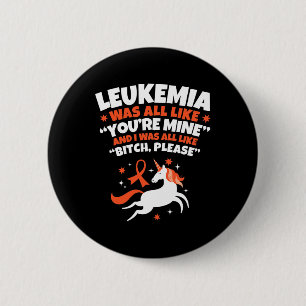 Badge Rond 5 Cm Leucémie S'il vous plaît Unicorn Cancer Lutte Surv
