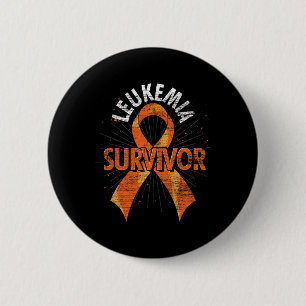 Badge Rond 5 Cm Leucémie Survivante Orange Ruban Cancer Leucémie A