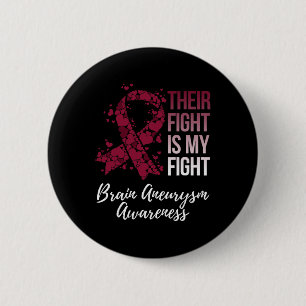 Badge Rond 5 Cm Leur Combat Est Mon Combattre Cerveau Aneurysme Se