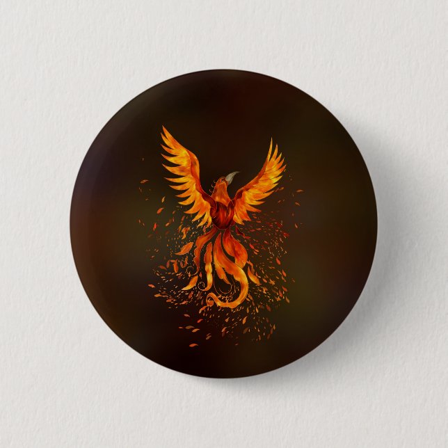 Badge Rond 5 Cm Levée Phoenix Bird (Devant)