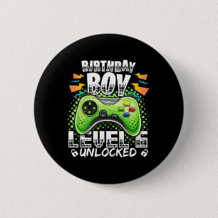 Badge Rond 5 Cm Level 6 Vidéo Game 6th Birthday Gamer Gif
