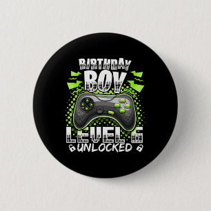 Badge Rond 5 Cm Level 6 Vidéo Game 6th Birthday Gamer Gif