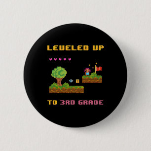 Badge Rond 5 Cm Levelup 3e Grade Ck To School Shirt Funny Gam