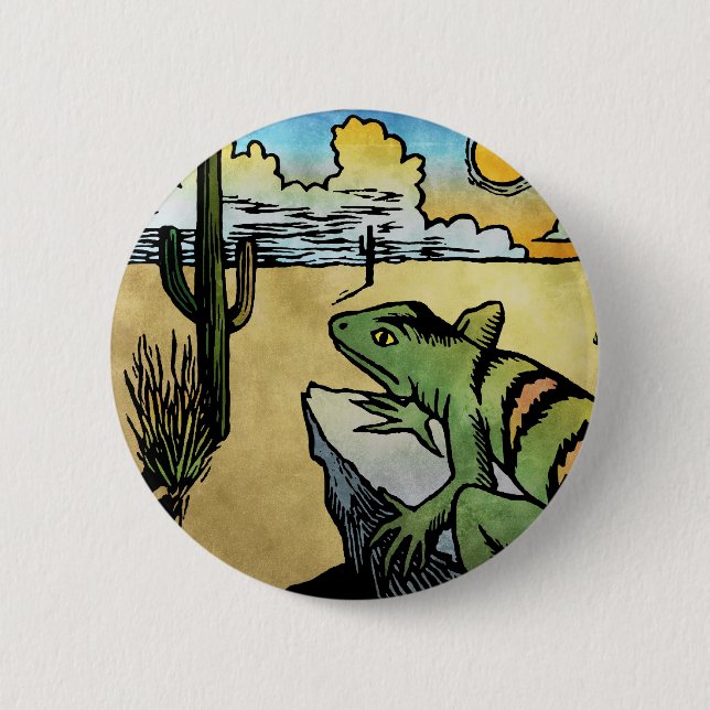 Badge Rond 5 Cm Lever de soleil de désert (Devant)
