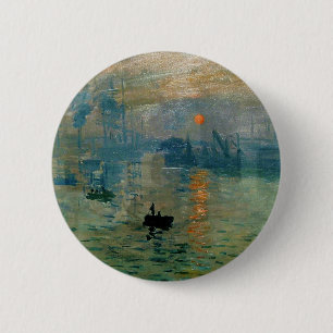 Badge Rond 5 Cm Lever de soleil de l'impression de Monet (soleil