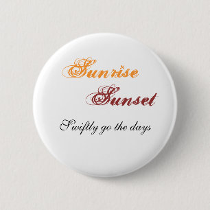 Badge Rond 5 Cm Lever du soleil, bouton Coucher du soleil