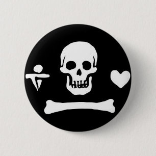 Badge Rond 5 Cm Levez les couleurs de pirate !