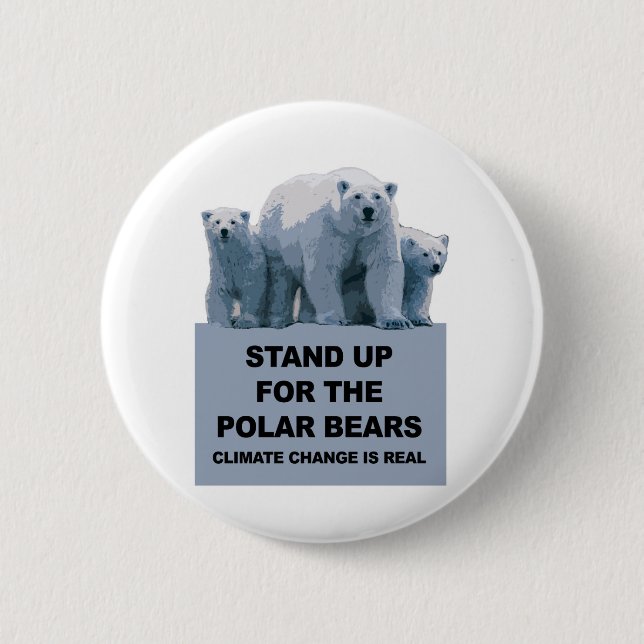 Badge Rond 5 Cm Levez-vous pour les ours polaires (Devant)