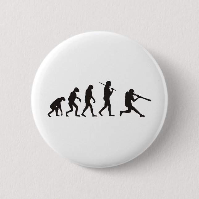 Badge Rond 5 Cm L'Évolution Du Batteur De Baseball (Devant)