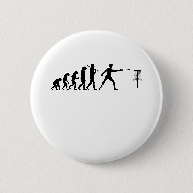 Badge Rond 5 Cm L'évolution du Disk Golf (Devant)