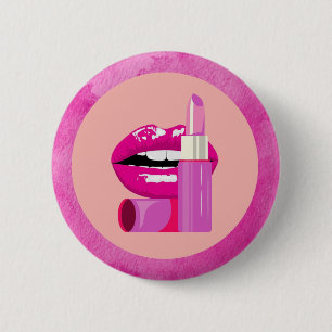 Badge Rond 5 Cm Lèvres