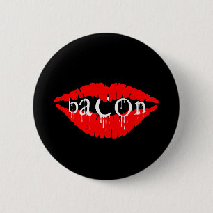 Badge Rond 5 Cm Lèvres Bacon