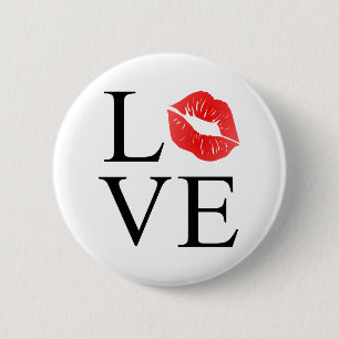 Badge Rond 5 Cm Lèvres d'amour