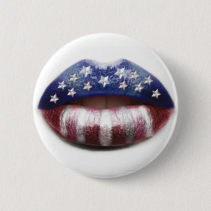Badge Rond 5 Cm Lèvres de femmes du Président American Etats-Uni