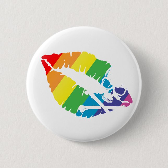 Badge Rond 5 Cm lèvres de poison (Devant)