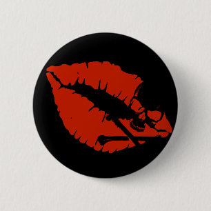 Badge Rond 5 Cm lèvres empoisonnées