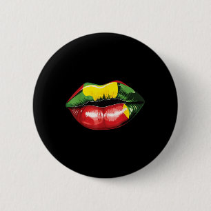Badge Rond 5 Cm Lèvres Rasta Reggae Musique Rasta Rastafari Racine