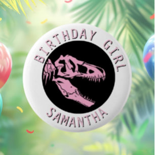 Badge Rond 5 Cm L'excitation rugissante pour un anniversaire de di