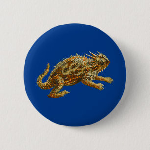 Badge Rond 5 Cm Lézard à cornes du Texas