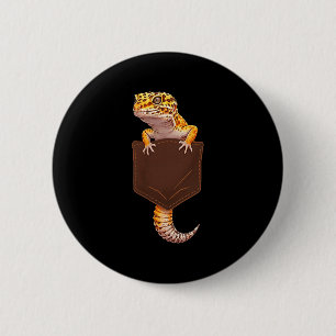 Badge Rond 5 Cm Lézard Mignon Reptile Gecko Léopard De Poche Drôle