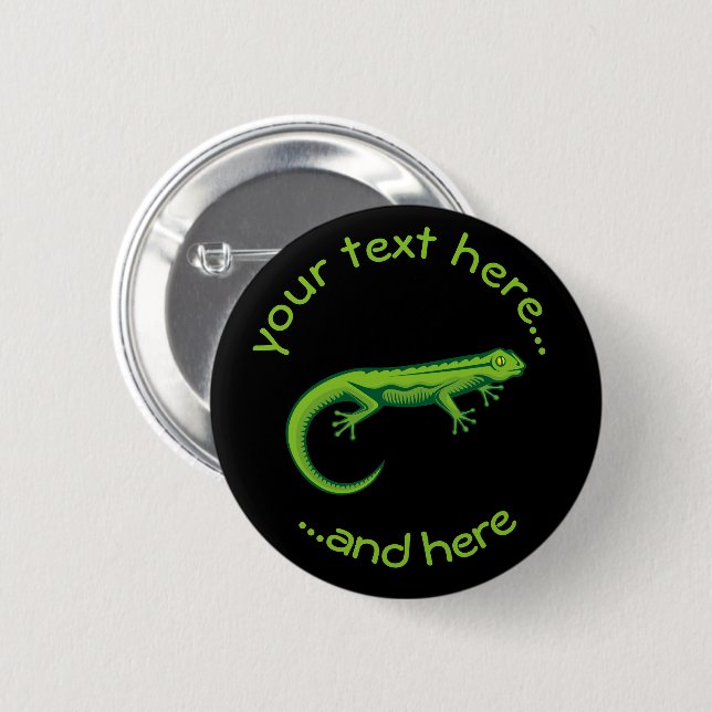 Badge Rond 5 Cm Lézard vert (Devant & derrière)