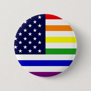 Badge Rond 5 Cm LGBT/bouton des Etats-Unis de gay pride