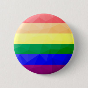 Badge Rond 5 Cm LGBT drapeau arc-en-ciel lignes motif de maillage 