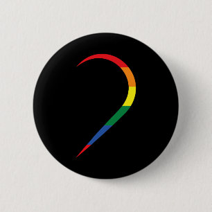 Badge Rond 5 Cm LGBT Half Heart Love Couple Mois Gay pride