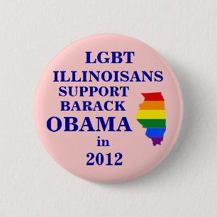 Badge Rond 5 Cm LGBT Illinoisans pour Obama 2012