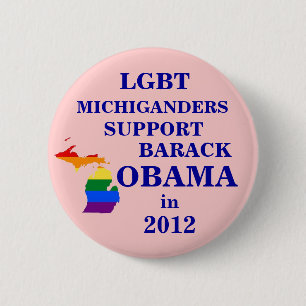 Badge Rond 5 Cm LGBT Michiganders pour Obama 2012