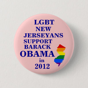 Badge Rond 5 Cm LGBT nouveau Jerseyans pour Obama 2012