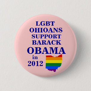 Badge Rond 5 Cm LGBT Ohioans le Connecticut pour Obama 2012