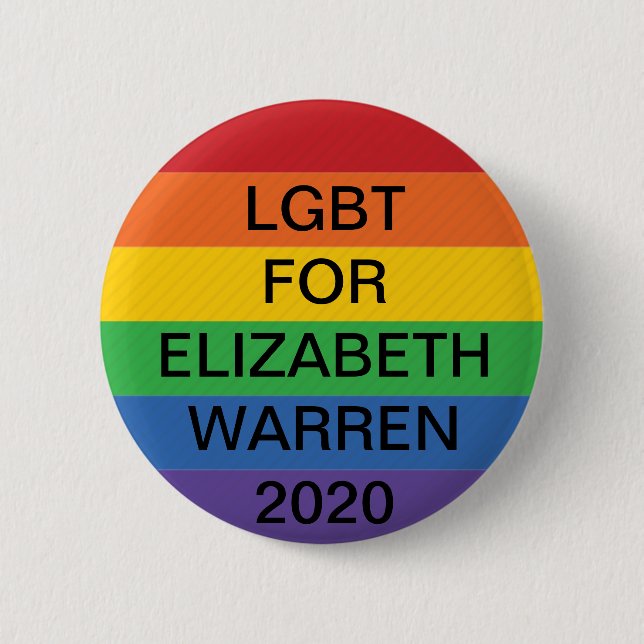 Badge Rond 5 Cm LGBT pour Elizabeth Warren President 2020 Button (Devant)