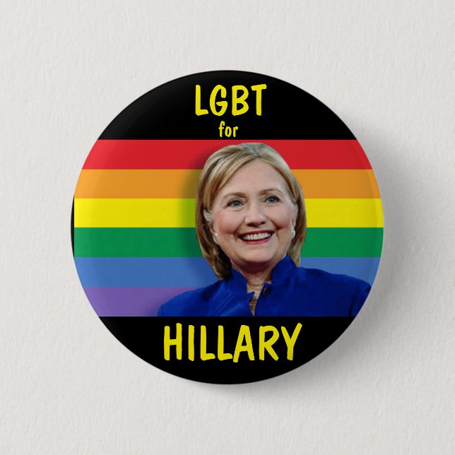 Badge Rond 5 Cm LGBT pour Hillary Clinton (Devant)