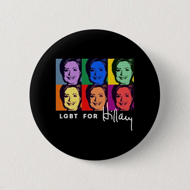 Badge Rond 5 Cm LGBT pour Hillary Clinton - art de bruit - .png (Devant)