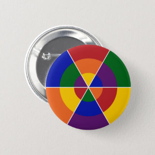 Badge Rond 5 Cm LGBT Pride couleur arc-en-ciel géométrique