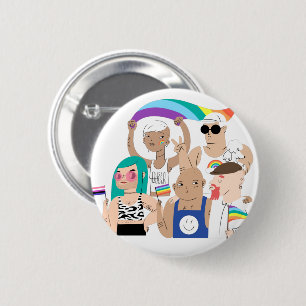 Badge Rond 5 Cm LGBT+Pride. L'amour GAY. drapeau arc-en-ciel.