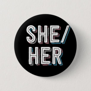 Badge Rond 5 Cm LGBT Pronononononounes transgenre non binaire Elle