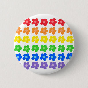 Badge Rond 5 Cm LGBT Rainbow Flowers Gay pride Liberté et égalité