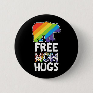 Badge Rond 5 Cm LGBTQ Ally Free Mom Hugs Pride Month