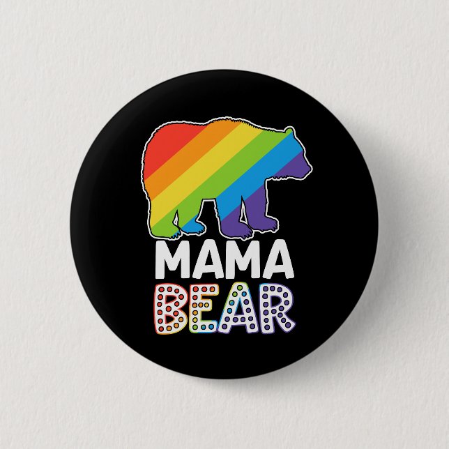 Badge Rond 5 Cm LGBTQ Ally Mama Bear Pride Mois (Devant)