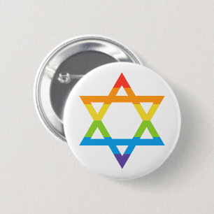 Badge Rond 5 Cm LGBTQ Juif Israël Étoile De David Pride Mois