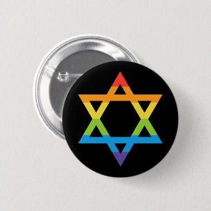 Badge Rond 5 Cm LGBTQ Juif Israël Étoile De David Pride Mois