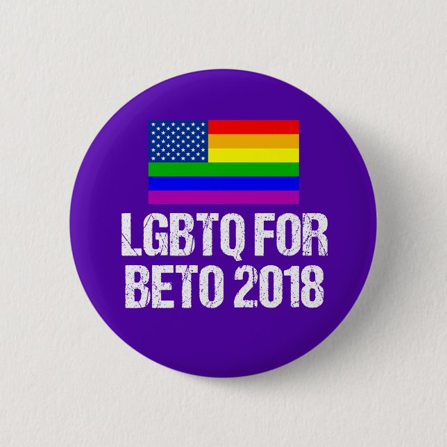 Badge Rond 5 Cm LGBTQ pour Beto O'Rourke (Devant)