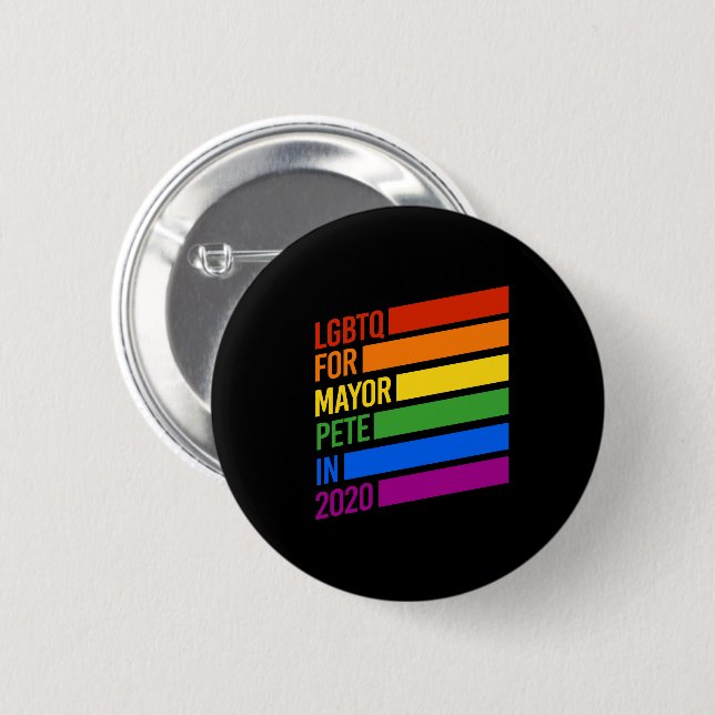 Badge Rond 5 Cm LGBTQ Pour Le Maire Pete 2020 (Devant & derrière)