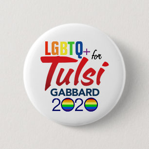 Badge Rond 5 Cm LGBTQ+ pour Tulsi Gabbard 2020
