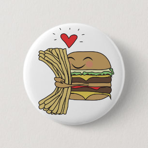 Badge Rond 5 Cm L'hamburger aime des fritures