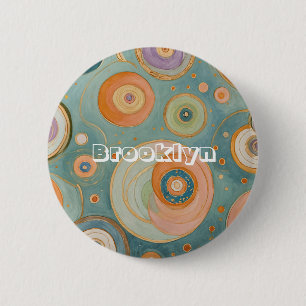 Badge Rond 5 Cm L'harmonie de Kaleidoscope : les cercles pastel au