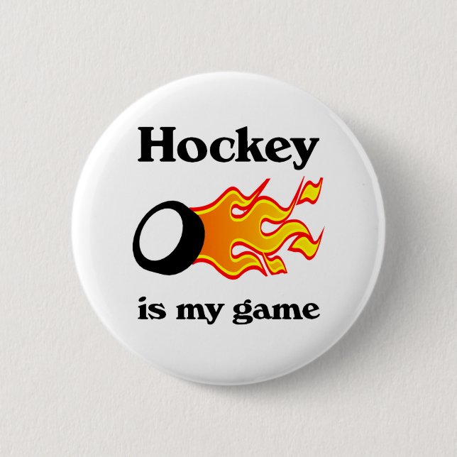 Badge Rond 5 Cm L'hockey est mon bouton de jeu (Devant)